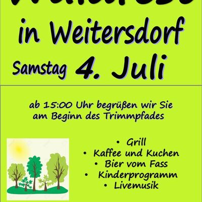 TCW Plakat Waldfest Weitersdorf 2026 gruen
